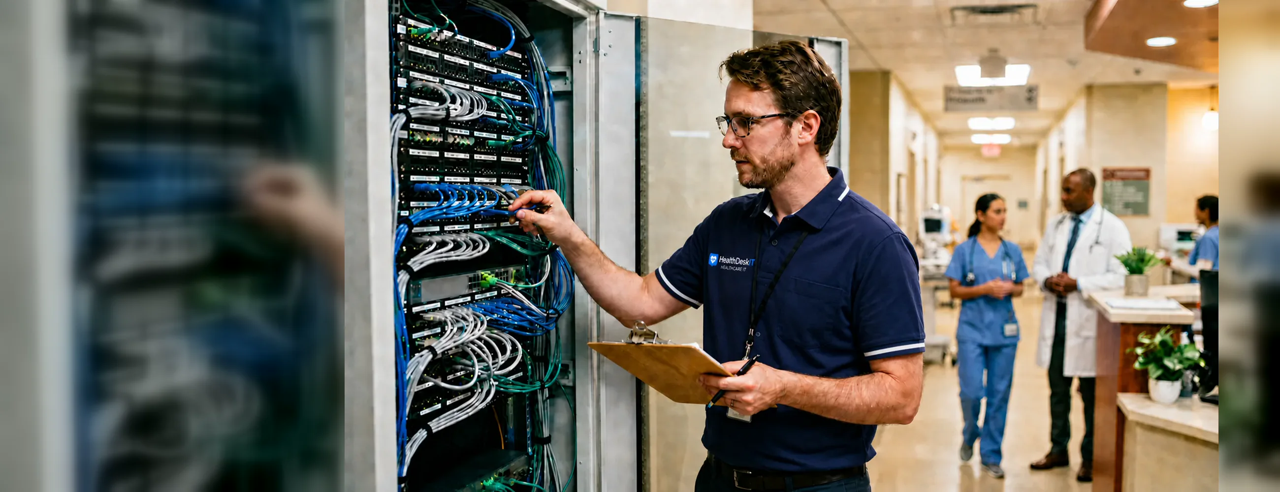 Healthcare IT professional working in a medical-practice environment
